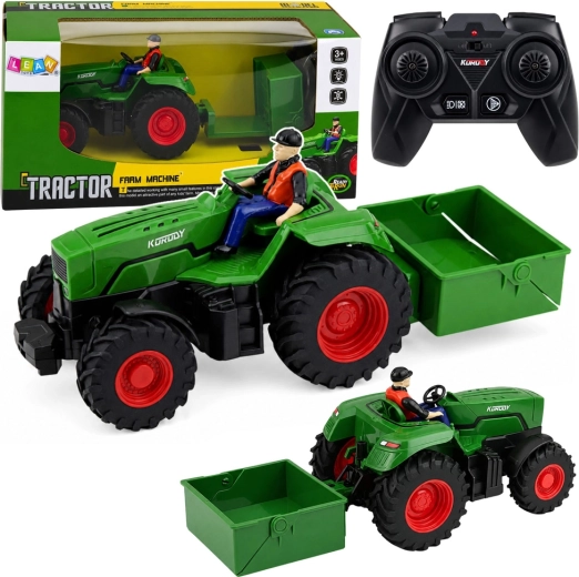 Tractor agricol RC cu remorcă platformă 1:24