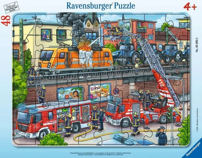 RAVENSBURGER Puzzle Pompieri în acțiune 48 piese