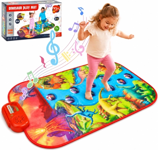 Covoraș muzical interactiv Woopie, pian XL mare cu dinozauri