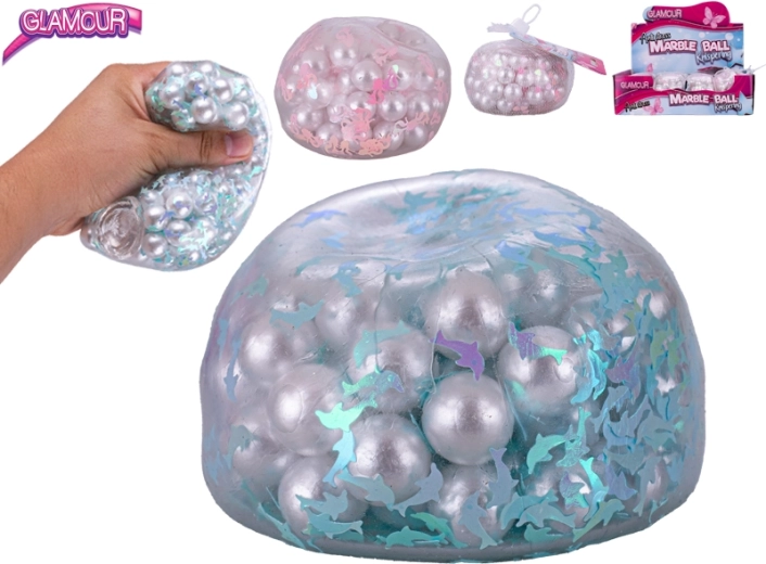 Minge glamour antistres cu biluțe crocante 9,5 cm