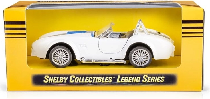 Shelby Cobra 1:32 mașinuță metalică albă cu pull-back