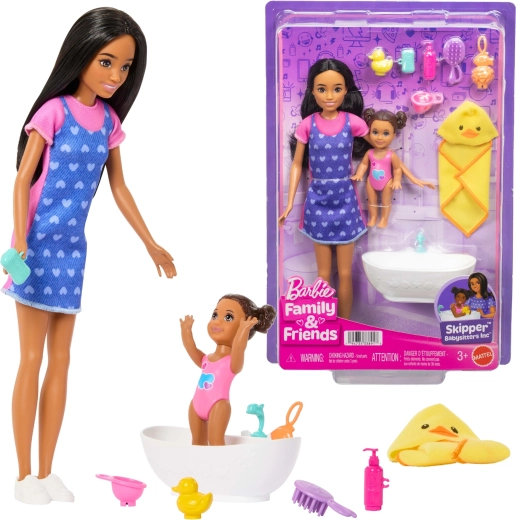 Barbie Skipper îngrijitoare – set cu bebeluș și cădiță