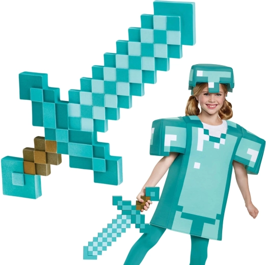 Minecraft sabie de diamant 51 cm – accesorii de carnaval și cosplay pentru copii