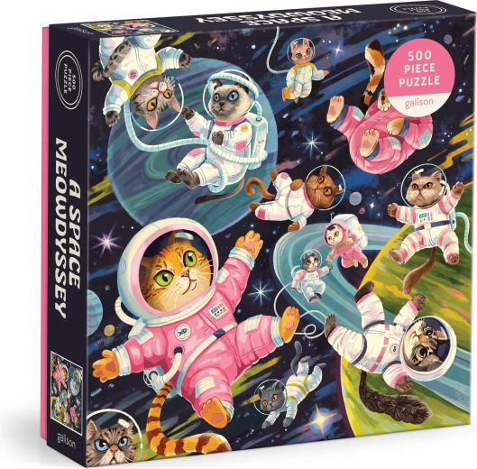 Puzzle pătrat Odiseea pisicii spațiale 500 piese GALISON