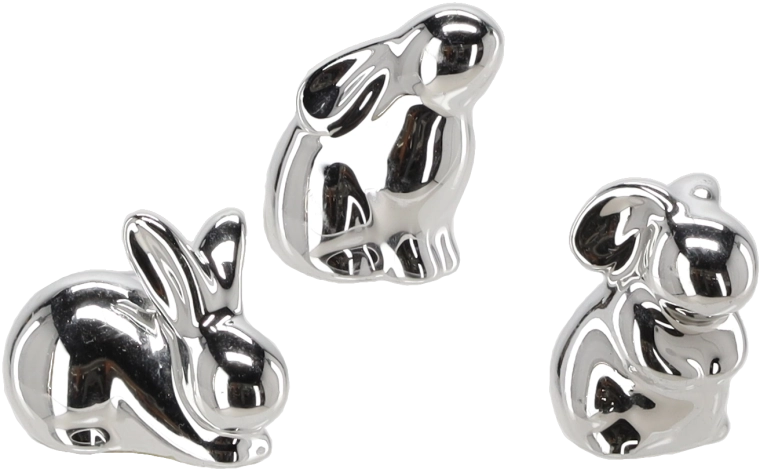 Iepuraș de Paște argintiu – figurină decorativă