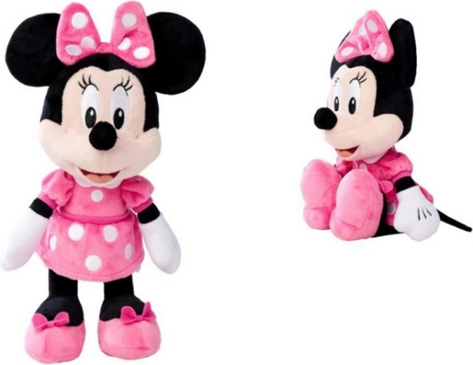 Minnie Disney de pluș în rochie roz, 45 cm