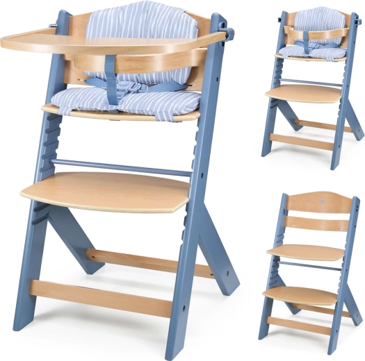 Scaun de masă Kinderkraft Enock Nordic Breeze cu pernă