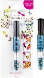 Lac de unghii și sclipici albastru deschis Lukky