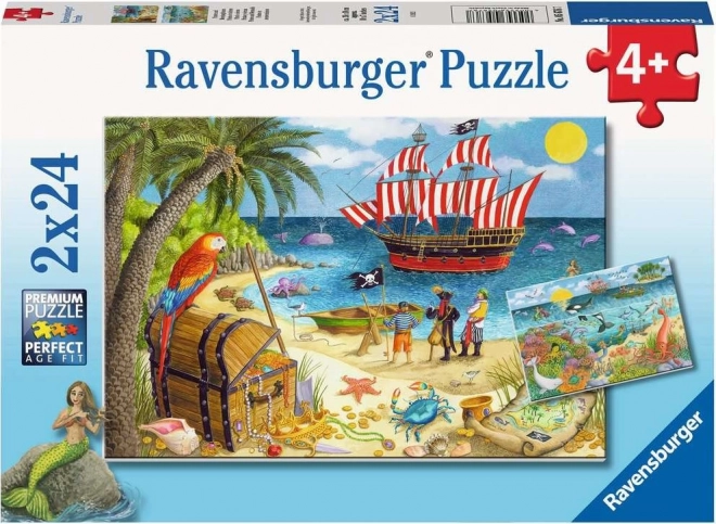 Ravensburger puzzle Pirați și zânele mării 2×24 piese