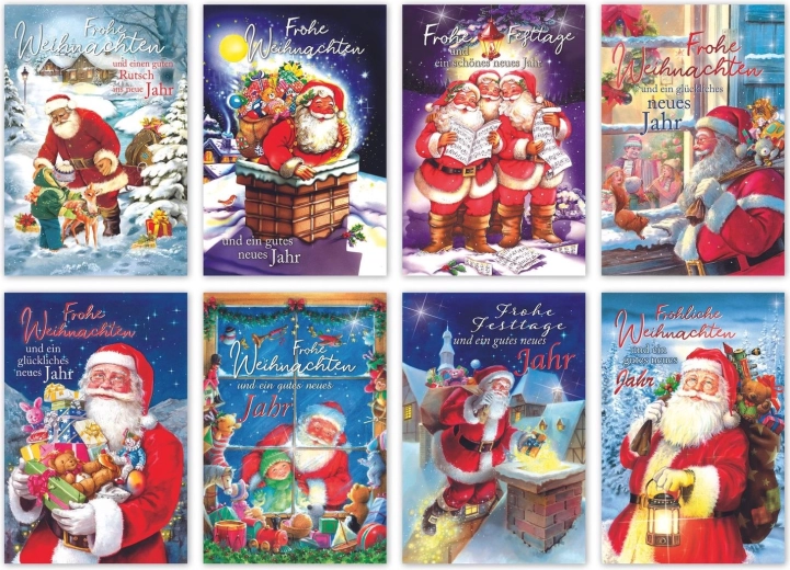 Felicitare de Crăciun cu motiv Santa Claus (mix de motive) - 1 bucată