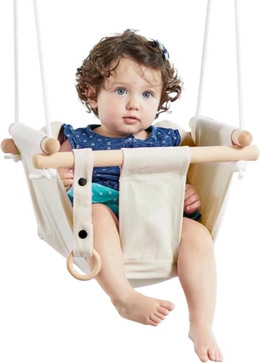 Leagăn textil pentru copii 2Kids Toys din bumbac, bej