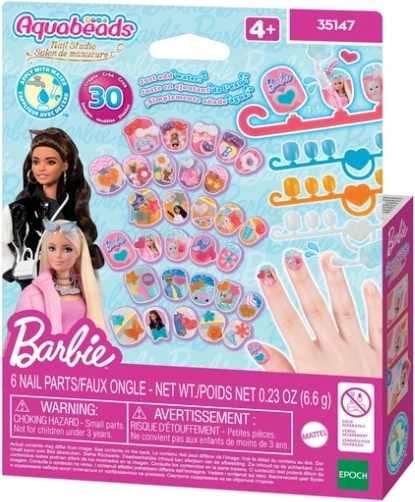Aquabeads Barbie nail studio – set creativ pentru decorarea unghiilor din mărgele cu apă