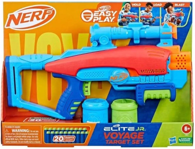 Nerf Elite Junior Voyager Target Set – pistolă pentru copii cu săgeți și ținte