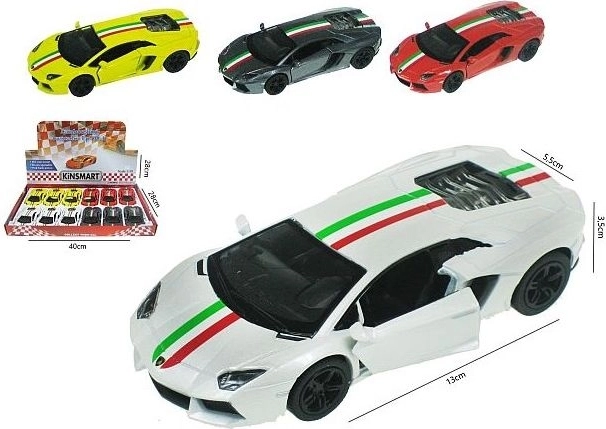 Model de mașină Lamborghini Aventador cu mecanism pull-back 13 cm - 1 bucată