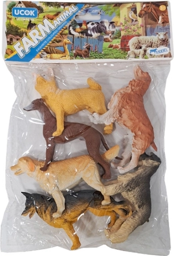 Câini în punguță – set de figurine realiste de câini