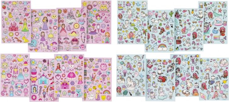 Carte cu autocolante sclipitoare Unicorn/Sirenă