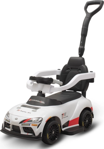 Mașinuță fără pedale pentru copii cu bară de ghidare Toyota GR Supra GT4 Baby Mix, albă