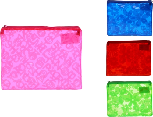 mapă pentru documente cu fermoar, cu model floral 16 × 20,5 cm