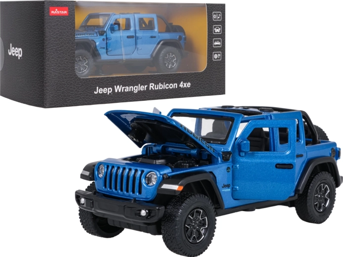 Model metalic Jeep Wrangler Rubicon 1:32 albastru RASTAR