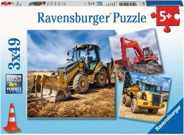 Puzzle RAVENSBURGER Utilaje de construcții 3×49 piese