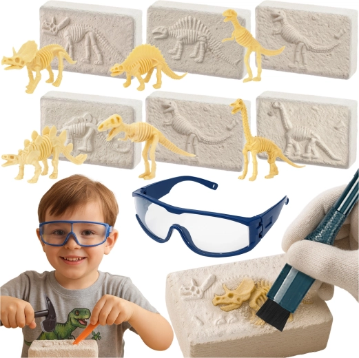 KRUZZEL săpături cu dinozauri 6în1 – set paleontologic