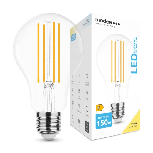 Modee Smart Lighting bec LED cu filament Globe E27 17 W alb cald