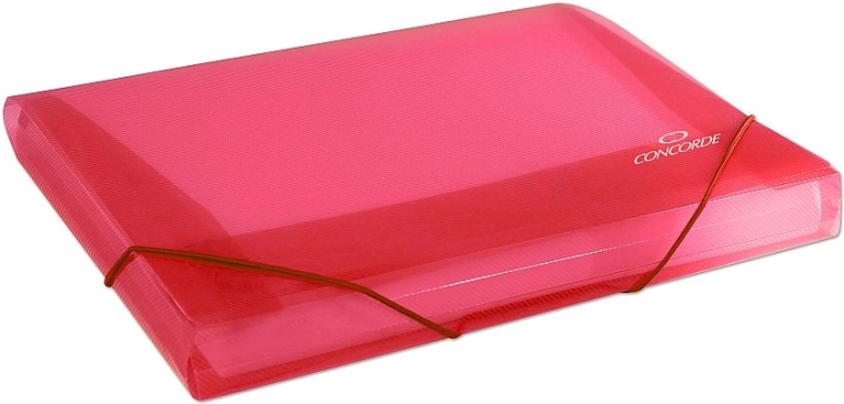 Mapă pentru documente cu elastic A4, roșu transparent