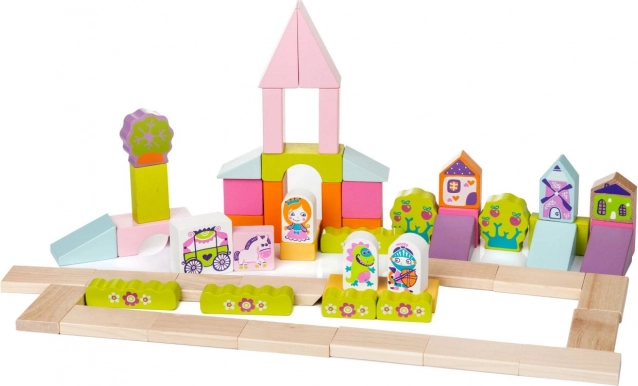 Oraș fermecat - set de construcție din lemn pentru copii de la CUBIKA