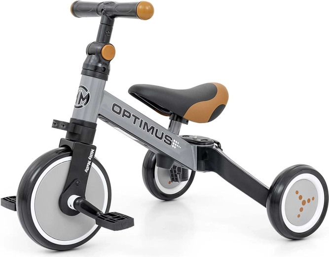 Milly Mally tricicletă și bicicletă fără pedale 3 în 1 Optimus gri