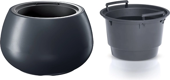 Ghiveci cu inserție HEOS 43,6 cm antracit
