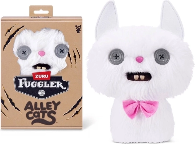 Pisică de pluș ZURU Fuggler Alley Cats Cheezee White 23 cm