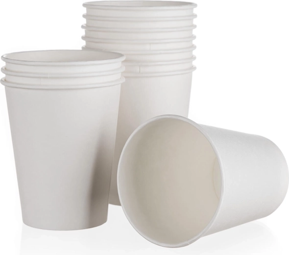 Pahare de hârtie 200 ml albe 12 buc