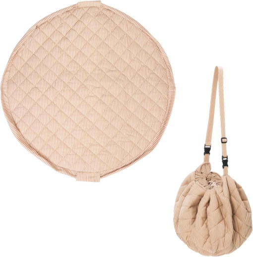 Play&Go Noomad Soft pătură de joacă și sac pentru jucării stripes brown