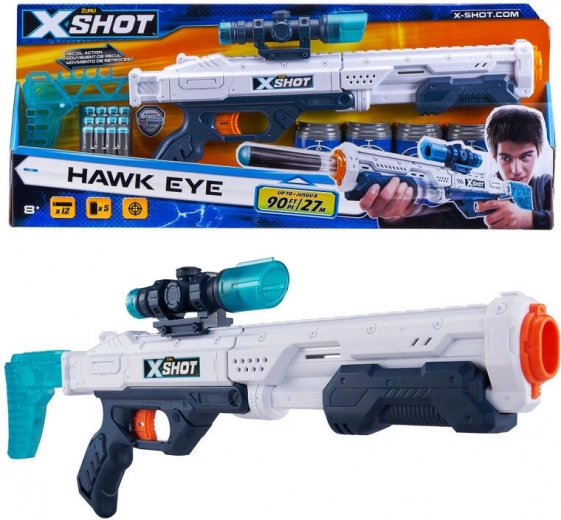 Blaster X-Shot Excel Hawk Eye cu lunetă și 16 proiectile