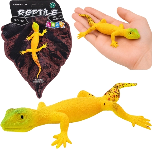 Figurină realistă din cauciuc – gecko auriu, 15,5 cm