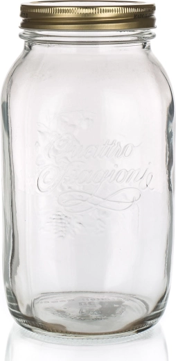 Borcan din sticlă QUATTRO STAGIONI 1,5 l cu capac metalic