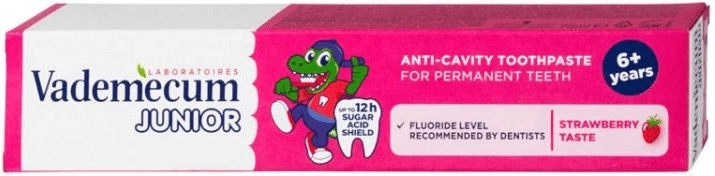 Vademecum Junior pastă de dinți pentru copii căpșuni 6+ 75 ml