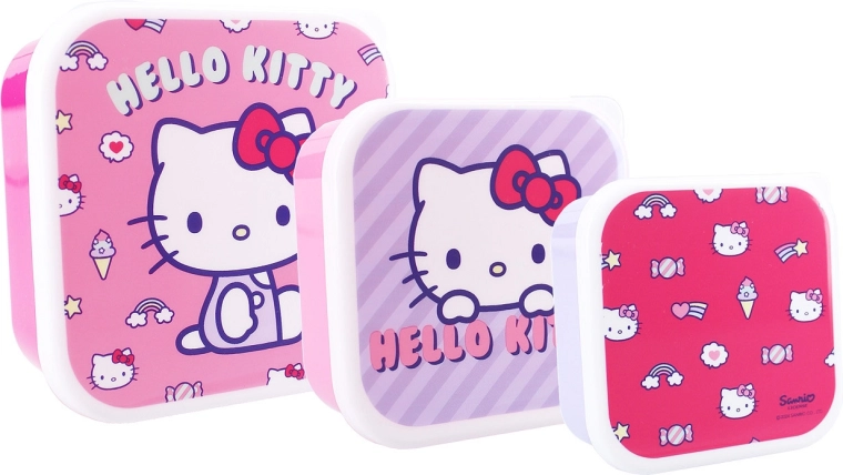Hello Kitty cutii pentru gustări Fresh Bites 3 în 1, 12 cm
