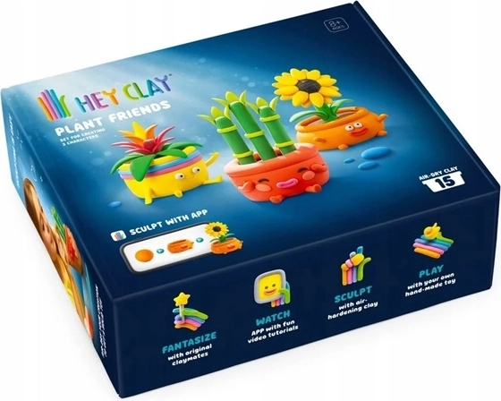 Set creativ de modelaj HeyClay „prietenii verzi” cu aplicație (15 pachețele)