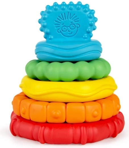 Baby Einstein inele pentru dentiție 2‑în‑1 Stack & Teethe pentru bebeluși