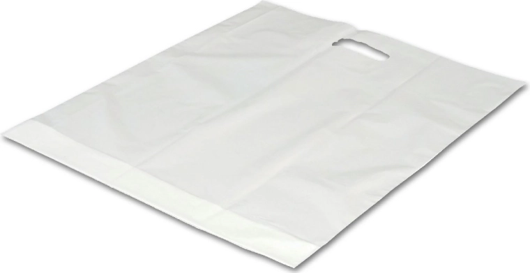 Geantă mare din plastic cu decupaj pentru mână, albă, 54 × 59 cm - 1 bucată