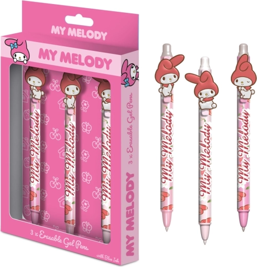 My Melody set de pixuri cu gel ștergibile, 3 buc.