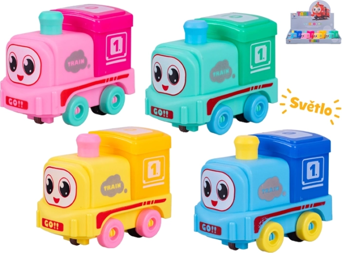 Trenuleț cu mecanism de inerție și lumină 9 cm