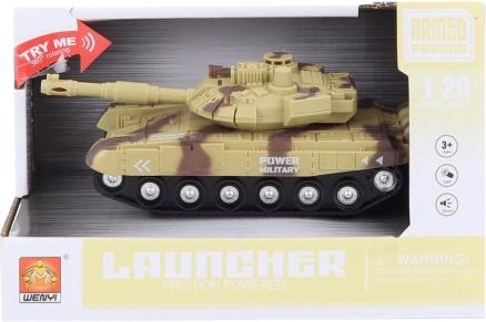 Tanc bej pe baterii cu lumini și sunete