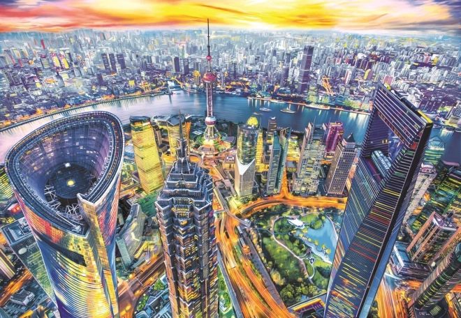 Puzzle Vedere spre Shanghai 2000 piese