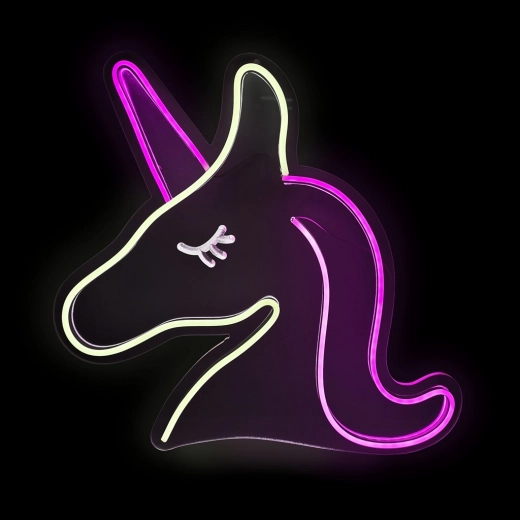 2Kids Toys Lampă LED neon în formă de unicorn roz-alb