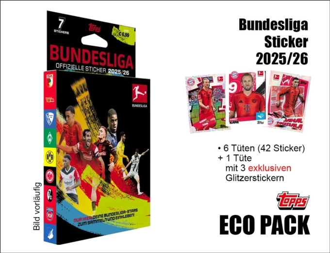 Topps autocolante Bundesliga 2025/2026 eco pack