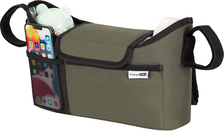 Organizator FreeON pentru cărucior, verde olive