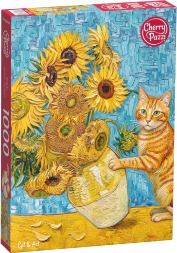 Puzzle Cherry Pazzi Pisica și arta, 1000 de piese