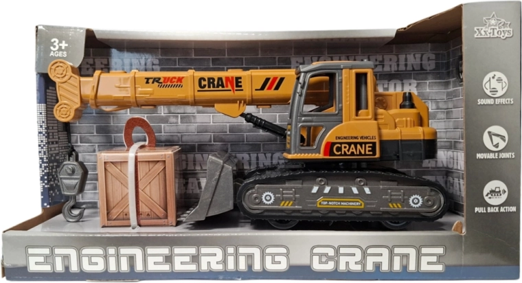 Macara pe șenile pentru construcții cu benă – mecanism pull-back